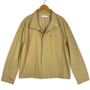 Calvin Klein Mens Cotton/Nylon Khaki Color Boxy Fit Jacket Size XXL Snap Buttons